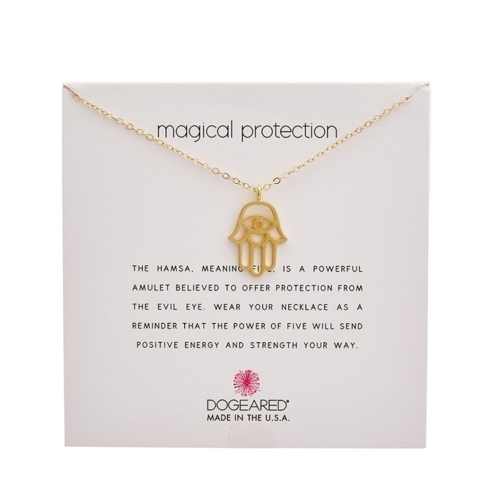 𝅺DOGEARED Protection  14K Over Silver Necklace